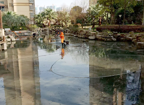 榕城景观池淤泥清理